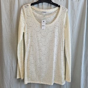 NWT Express LS Stretch Lace Top